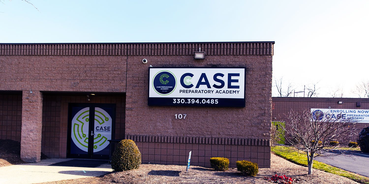 Front entrance of Case Preparatory Academy.