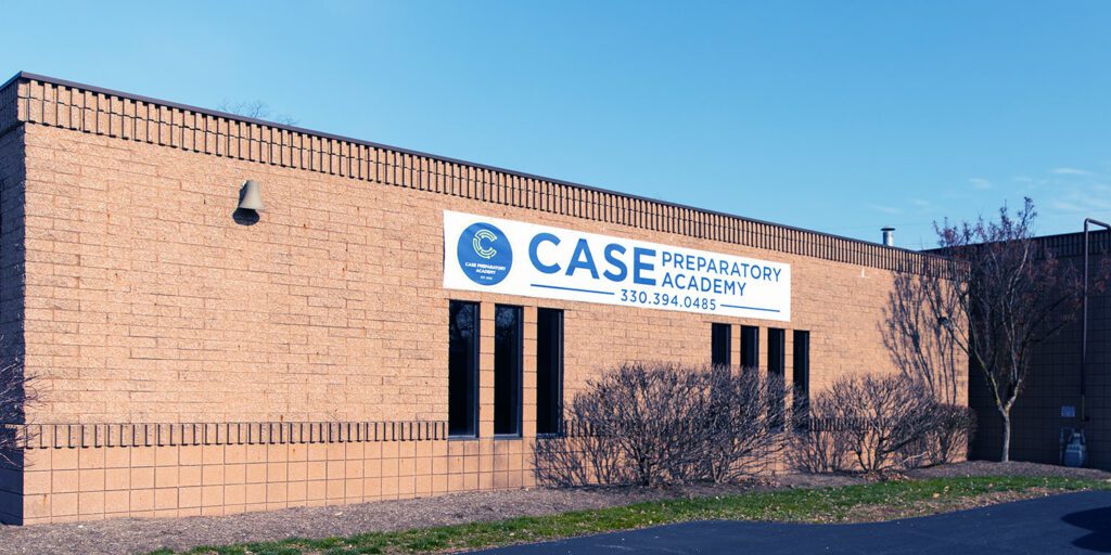 Outside sign for Case Preparatory Academy